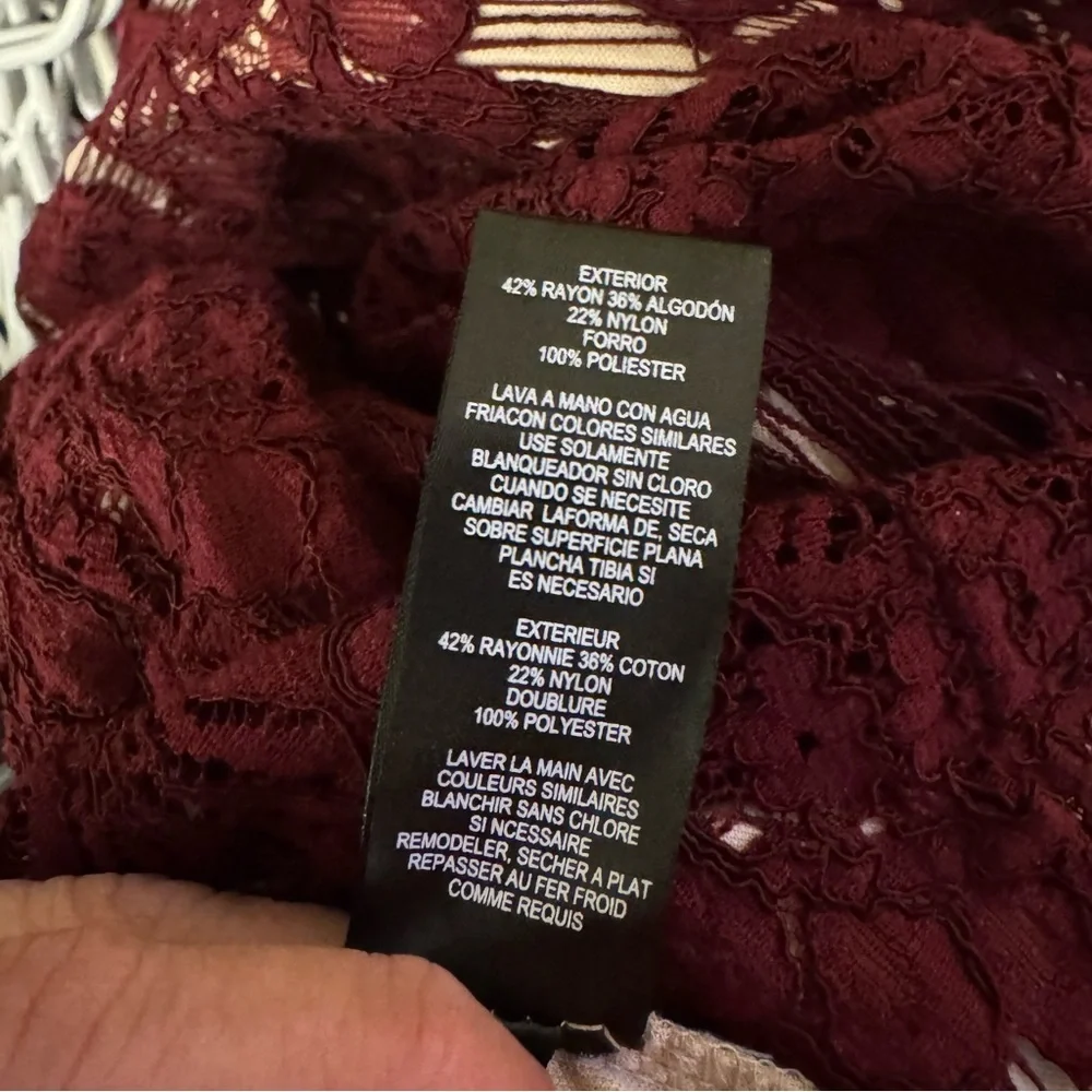 Jessica Howard Lace Overlay Sheath Dress – Burgundy Wine – Size 16 - Picture 12 of 13